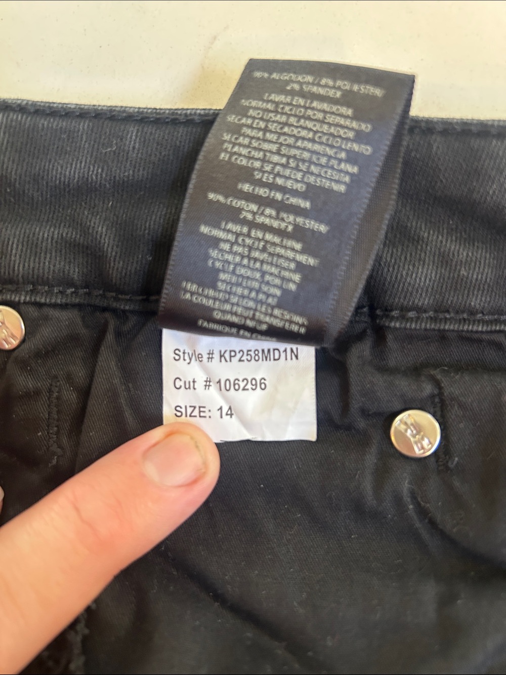 KUT From The Kloth Natalie Fab AB High Rise Bootcut Jeans Black Size 14 - Picture 13 of 13